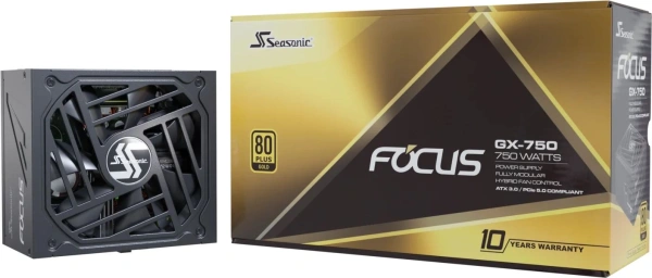 Блок питания Seasonic ATX 750W Focus GX-750 80+ gold (20+4pin) APFC 135mm fan 10xSATA Cab Manag RTL