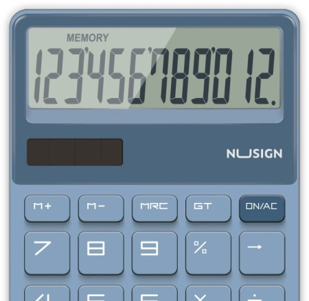 Калькулятор настольный Deli Nusign NS042 синий 12-разр.