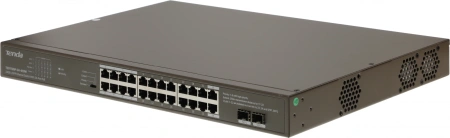 Коммутатор Tenda TEG1126P-24-410W (L2) 24x1Гбит/с 2SFP 24PoE 370W неуправляемый