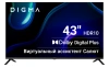 Телевизор LED Digma 43" DM-LED43UBB40 Салют ТВ Frameless Metal черный 4K Ultra HD 60Hz DVB-T DVB-T2 DVB-C DVB-S DVB-S2 USB WiFi Smart TV