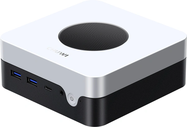Неттоп Chuwi LarkBox X N150 (0.8) 16Gb SSD512Gb Graphics Windows 11 Pro 2.5xGbitEth+1xGbitEth WiFi BT черный/белый