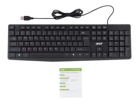 Клавиатура Acer OKW121 черный USB (ZL.KBDEE.00B) кабель 1.5м