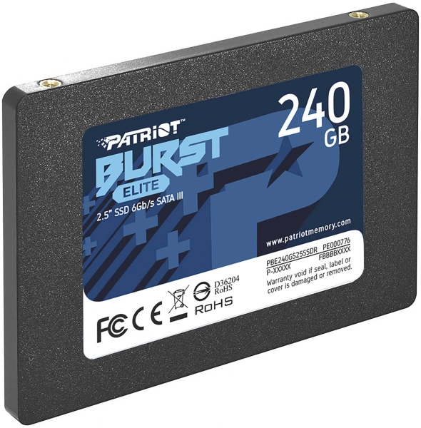 Накопитель SSD Patriot SATA-III 240GB PBE240GS25SSDR Burst Elite 2.5"