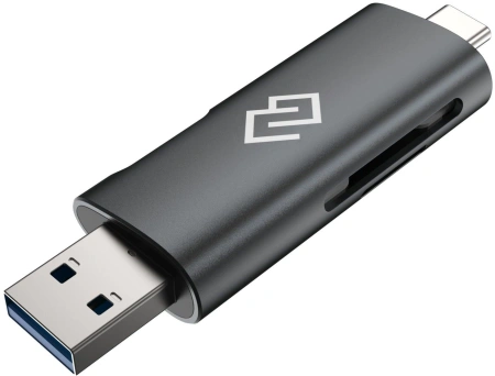 Устройство чтения карт памяти USB 2.0/Type C Digma CR-CU2520-G серый