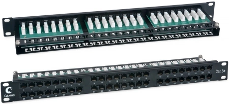 Патч-панель Cabeus PLHD-48-CAT.5E-DUAL 19" 1U 48xRJ45 кат.5E UTP