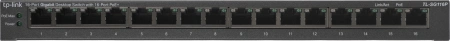 Коммутатор TP-Link TL-SG116P (L2) 16x1Гбит/с 16PoE+ 120W неуправляемый