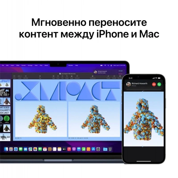 Ноутбук Apple MacBook Air A2681 M2 8 core 16Gb SSD256Gb/8 core GPU 13.6" Retina (2560x1664) macOS grey space WiFi BT Cam (MC7U4HN/A)