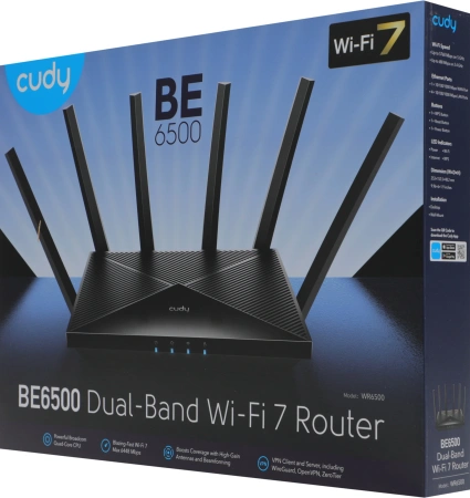 Роутер беспроводной Cudy WR6500 BE6500 10/100/1000BASE-T черный