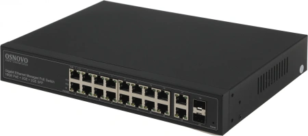 Коммутатор Osnovo SW-8182/L(300W) (L2+) 20x1Гбит/с 2SFP 16PoE 300W управляемый