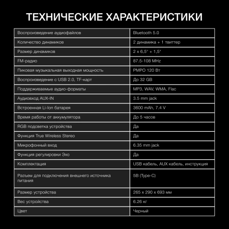 Минисистема Hyundai H-MC1237 черный 40Вт FM USB BT micro SD