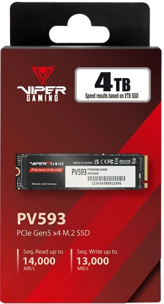 Накопитель SSD Patriot PCIe 5.0 x4 4TB PV593P4TBM28H Viper VP593 M.2 2280