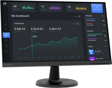 Монитор Lenovo 23.8" ThinkVision C24-40 черный VA 4ms 16:9 HDMI матовая 250cd 178гр/178гр 1920x1080 75Hz FreeSync VGA FHD 3.3кг
