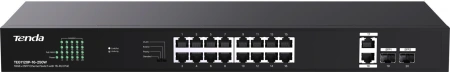 Коммутатор Tenda TEG1120P-16-250W (L2) 18x1Гбит/с 2SFP 16PoE 250W неуправляемый