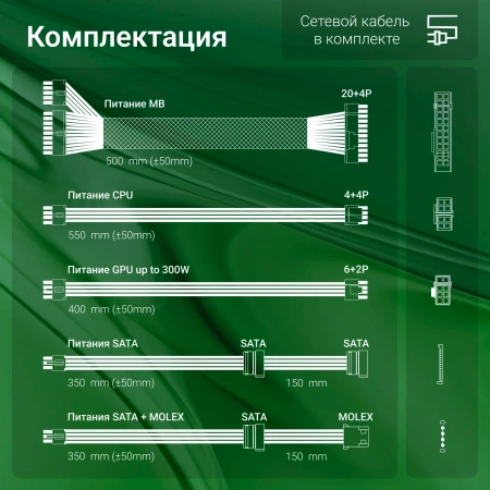 Блок питания Digma ATX 450W DPSU-450W (20+4pin) 120mm fan 3xSATA RTL