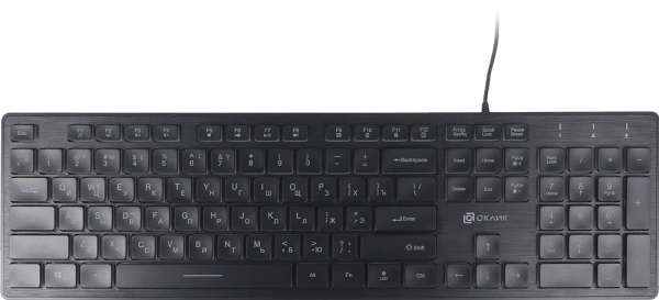 Клавиатура Оклик 550ML черный USB slim Multimedia LED (1061617)