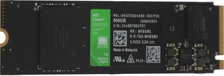 Накопитель SSD WD PCIe 4.0 x4 500GB WDS500G4G0E SN3000 Green M.2 2280