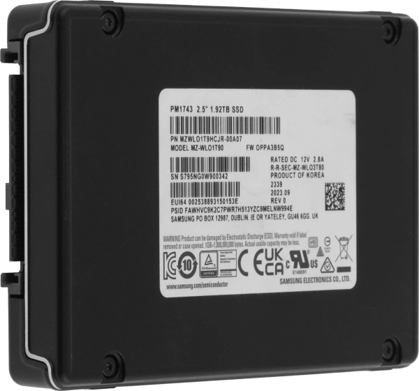 Накопитель SSD Samsung PCIe 5.0 x4 1920GB MZWLO1T9HCJR-00A07 PM1743 Enterprise 1 DWPD