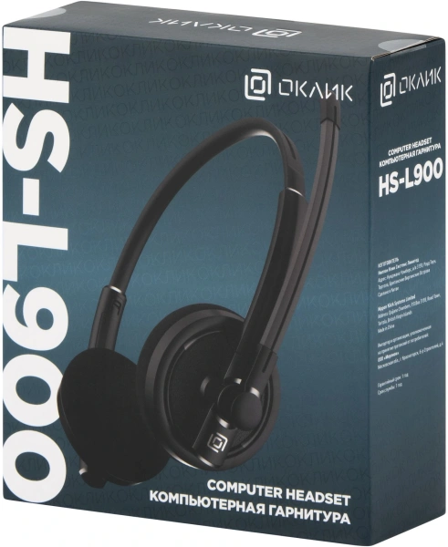 Наушники с микрофоном Оклик HS-L900 черный 2.8м накладные оголовье (1532022)