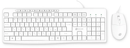 Клавиатура + мышь Оклик S650 клав:белый мышь:белый USB Multimedia (1875257)