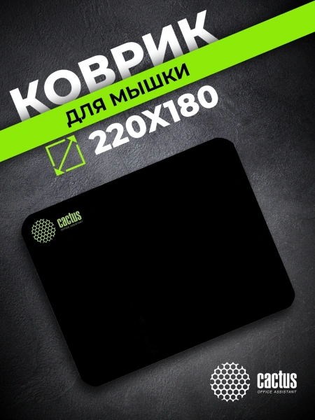 Коврик для мыши Cactus Black черный 220x180x2мм (CS-MPC-P01XS)