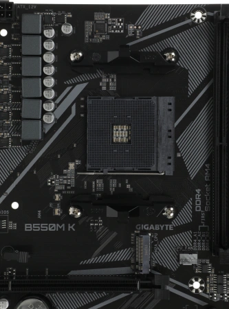Материнская плата Gigabyte B550M K Soc-AM4 AMD B550 4xDDR4 mATX AC`97 8ch(7.1) GbLAN RAID+HDMI+DP