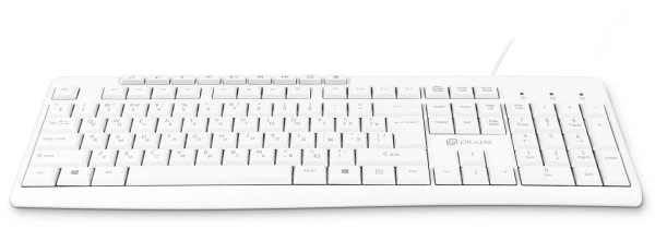 Клавиатура Оклик 305M белый USB Multimedia (1875227)