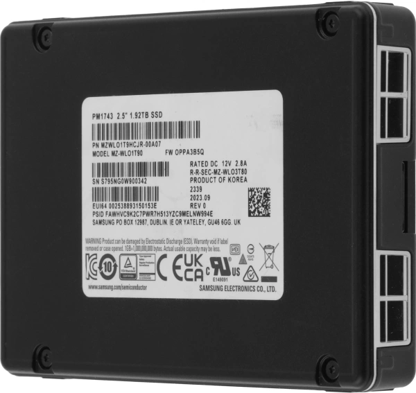 Накопитель SSD Samsung PCIe 5.0 x4 1920GB MZWLO1T9HCJR-00A07 PM1743 Enterprise 1 DWPD