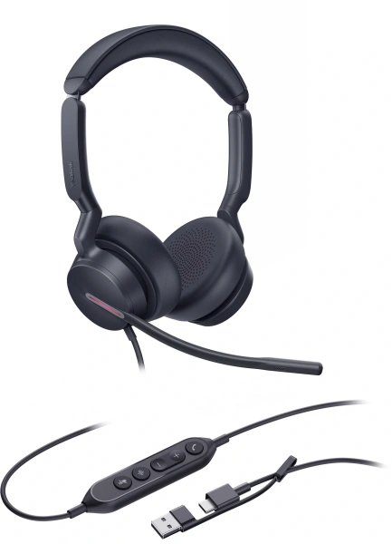 Гарнитура проводная Yealink UH46 Dual UC USB-C/A черный