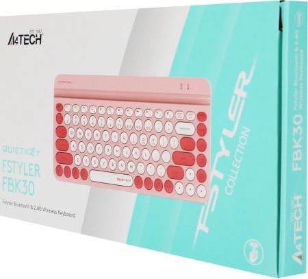 Клавиатура A4Tech FBK30 розовый USB беспроводная BT/Radio slim Multimedia (FBK30 RASPBERRY)