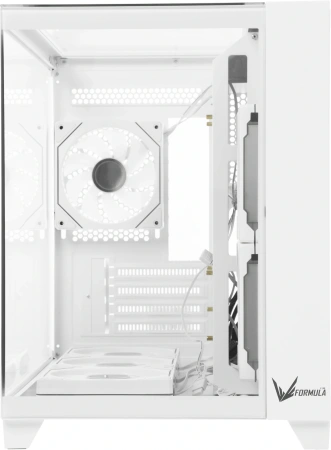 Корпус Formula Crystal Z9ML Floe белый без БП mATX 1xUSB3.0 1xUSB3.1 audio bott PSU