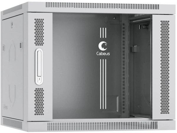 Шкаф коммутационный Cabeus (SH-05F-9U60/35) настенный 9U 600x350мм пер.дв.стекл 60кг серый 290мм 17кг 501мм IP20 сталь