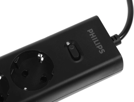 Сетевой фильтр Philips CHP2145BB/51 3м (4 розетки) черный (коробка)