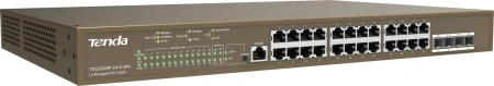 Коммутатор Tenda TEG5328P-24-410W (L3) 24x1Гбит/с 4SFP 24PoE 370W управляемый