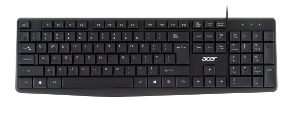 Клавиатура Acer OKW121 черный USB (ZL.KBDEE.00B) кабель 1.5м
