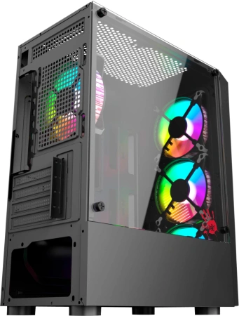 Корпус Bloody BD-CC102F черный без БП mATX 4x120mm 2xUSB2.0 1xUSB3.0 audio bott PSU
