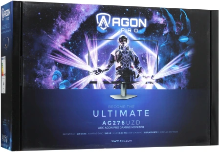Монитор AOC 27" Agon Pro AG276UZD черный QD OLED LED 16:9 HDMI M/M матовая HAS Piv 1500000:1 1000cd 178гр/178гр 3840x2160 240Hz DP 4K USB 6.85кг
