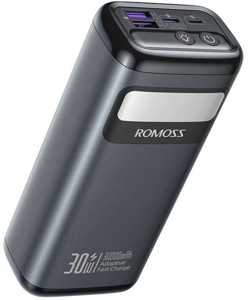 Мобильный аккумулятор Romoss PMT30 30000mAh PD 30W 5A 2xUSB-A/USB-C черный