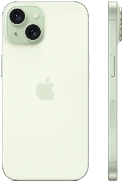 Смартфон Apple A3090 iPhone 15 128Gb зеленый моноблок 3G 4G 1Sim 6.1" 1179x2556 iOS 17 48Mpix 802.11 a/b/g/n/ac/ax NFC GPS GSM900/1800 Protect