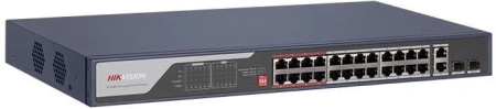 Коммутатор Hikvision DS-3E0326P-E(C) (L2) 24x100Мбит/с 2x1Гбит/с 2SFP 24PoE 370W неуправляемый