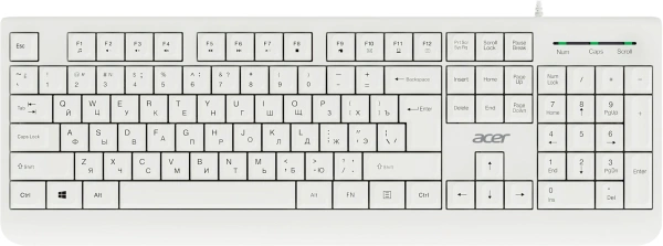 Клавиатура + мышь Acer OCC400 клав:белый мышь:белый USB (ZL.ACCCC.014)