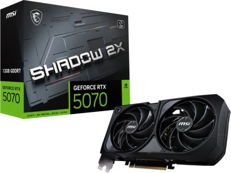 Видеокарта MSI PCI-E 5.0 RTX 5070 12G SHADOW 2X NVIDIA GeForce RTX 5070 12Gb 192bit GDDR7 2512/28000 HDMIx1 DPx3 HDCP Ret