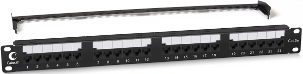 Патч-панель Cabeus PL2-24-CAT.5E-DUAL 19" 1U 24xRJ45 кат.5E UTP