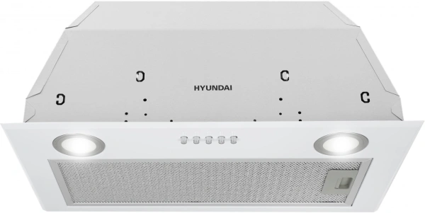 Вытяжка встраиваемая Hyundai HBB 6033 W белый управление: кнопочное (1 мотор)