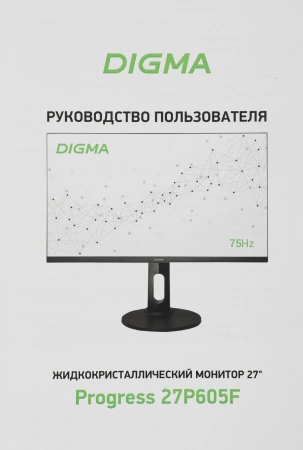 Монитор Digma 27" Progress 27P605F черный IPS LED 5ms 16:9 HDMI M/M матовая HAS 300cd 178гр/178гр 1920x1080 75Hz G-Sync FreeSync DP FHD USB 6.05кг