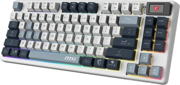 Клавиатура MSI Forge GK600 механическая белый/синий USB беспроводная BT/Radio Multimedia for gamer LED (S11-43RUP01-HH9) кабель 1.8м