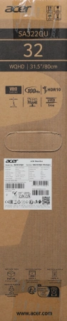 Монитор Acer 31.5" SA322QUEbmipx черный IPS LED 1ms 16:9 HDMI M/M 300cd 178гр/178гр 2560x1440 100Hz FreeSync DP WQ