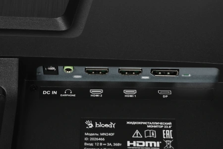 Монитор Bloody 23.8" MN240F черный IPS LED 1ms 16:9 HDMI M/M матовая 280cd 178гр/178гр 1920x1080 180Hz G-Sync DP FHD 2.9кг