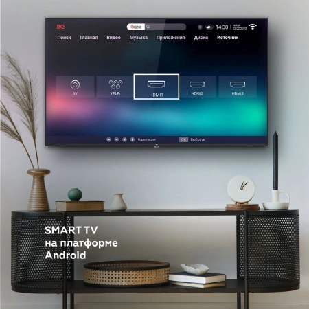 Телевизор LED BQ 43" 43FS38B Frameless черный FULL HD 60Hz DVB-T DVB-T2 DVB-C USB WiFi Smart TV (RUS)