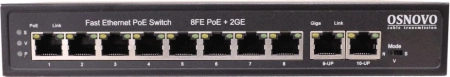 Коммутатор Osnovo SW-20820(120W) (L2) 8x100Мбит/с 2x1Гбит/с 8PoE 120W неуправляемый