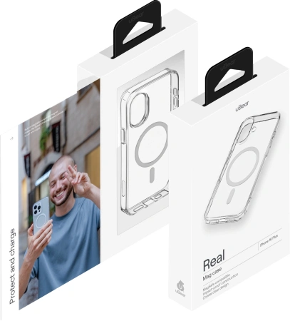 Чехол (клип-кейс) uBear для Apple iPhone 16 Plus Real with MagSafe прозрачный (CS397TT67RL-I24M)